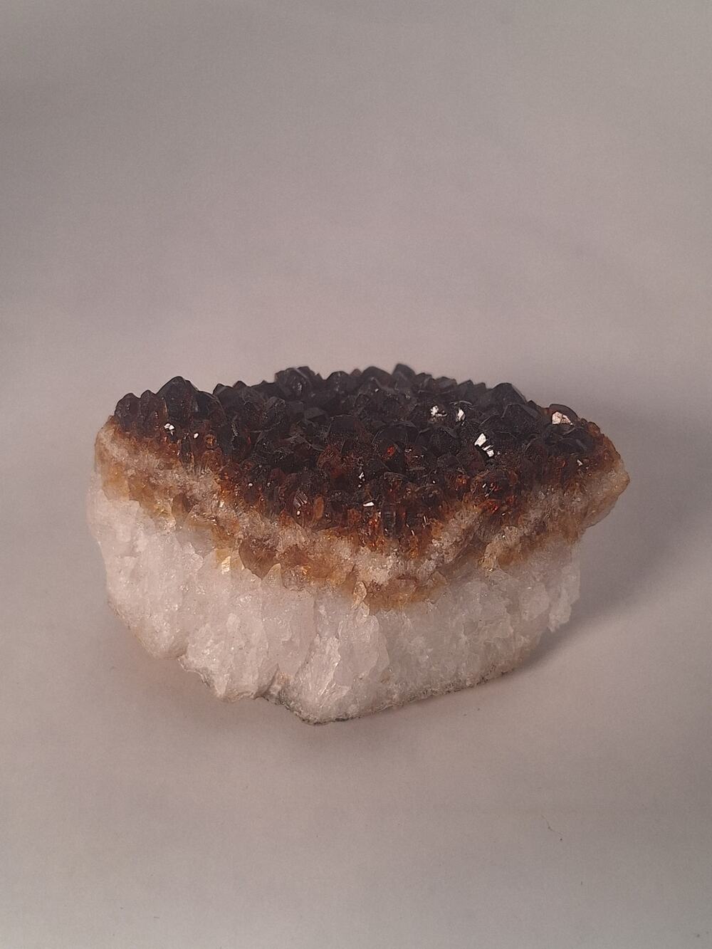 Quartz Crystal Cluster Amber Brown Druzy Natural Mineral Specimen
